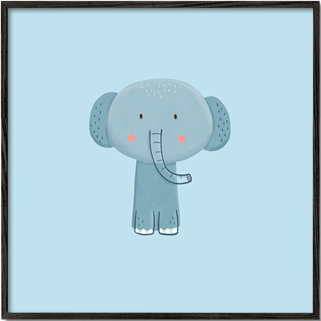 Stampa per bambini con elefante azzurro