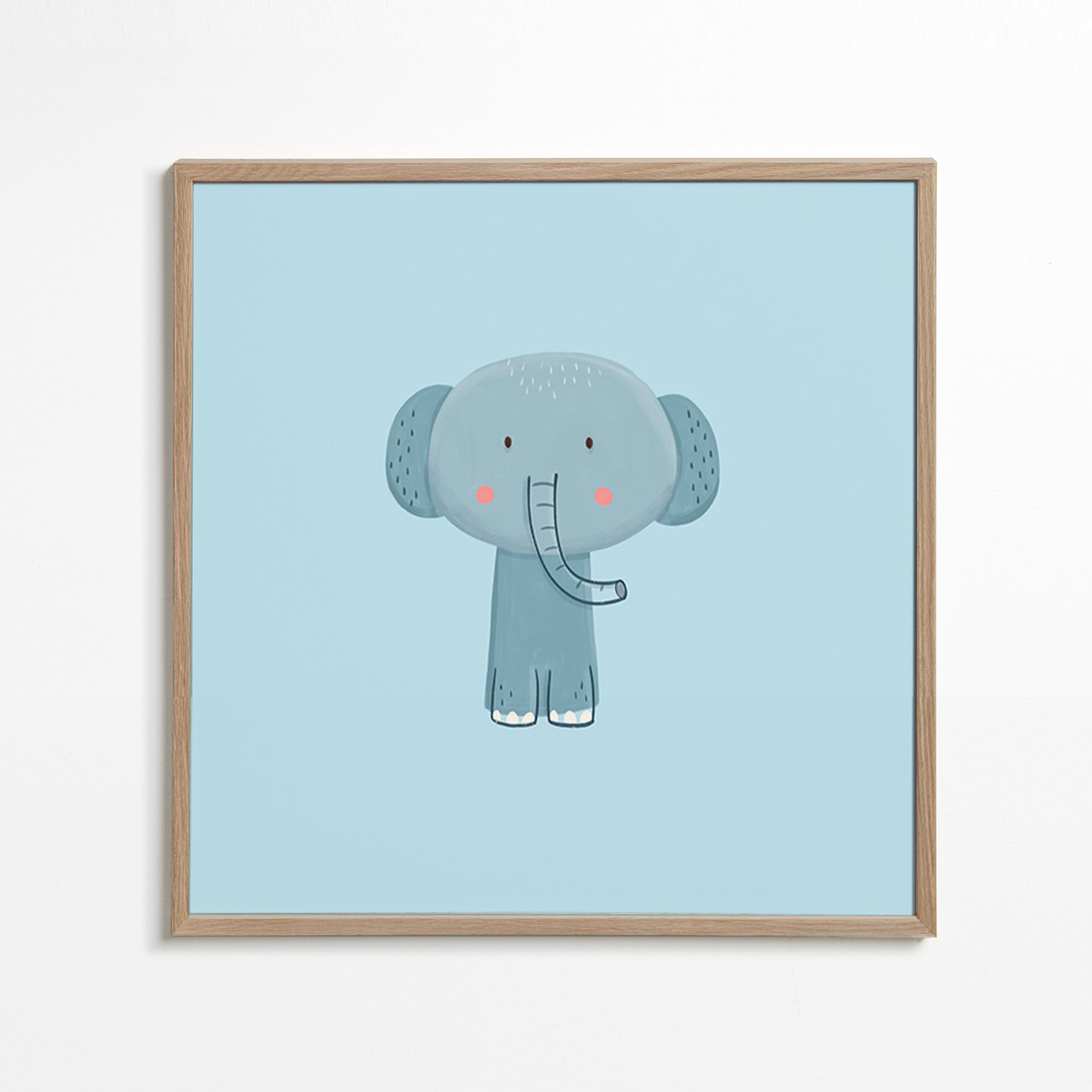 Stampa per bambini con elefante azzurro