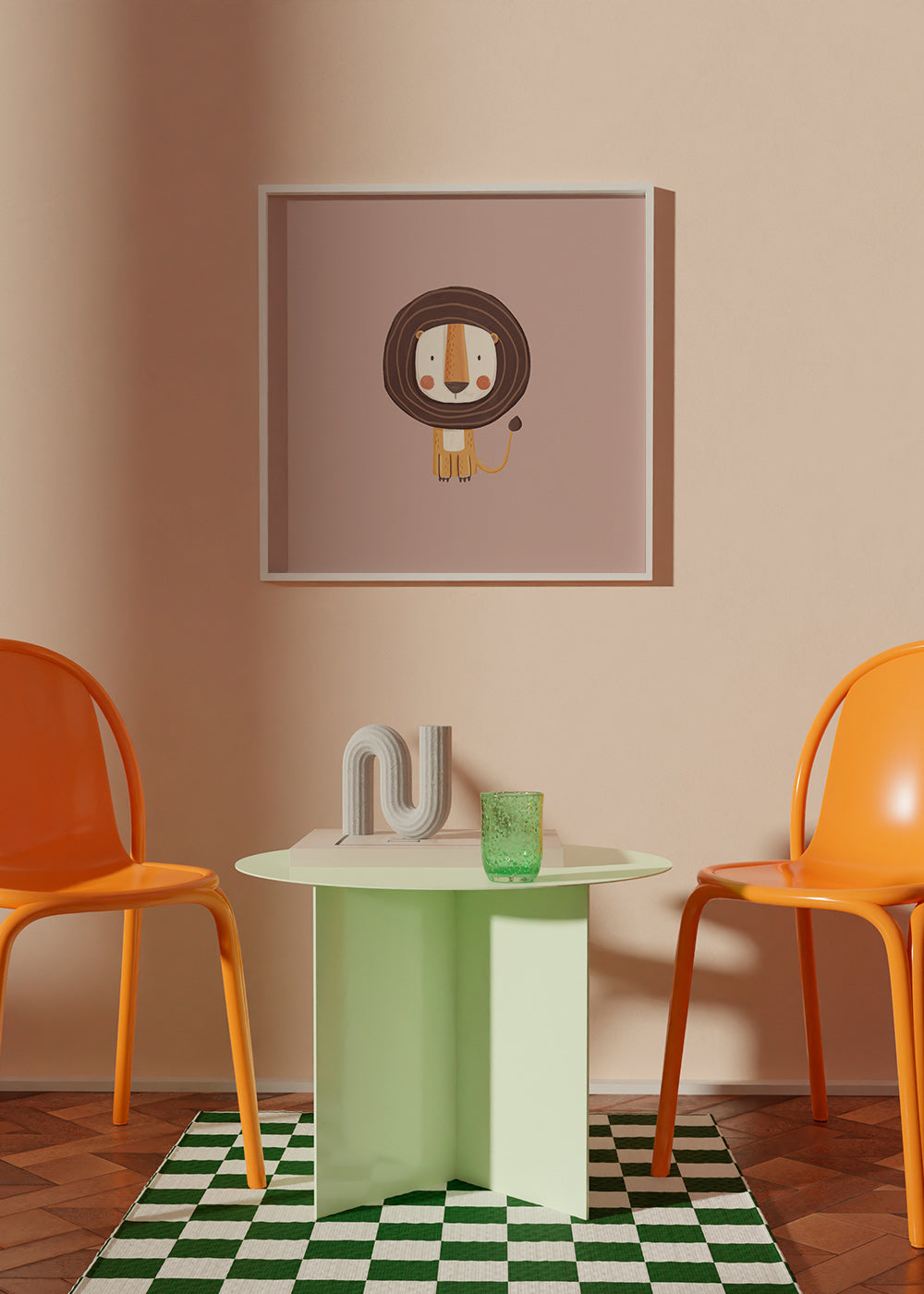 Stampa per bambini: leone minimalista