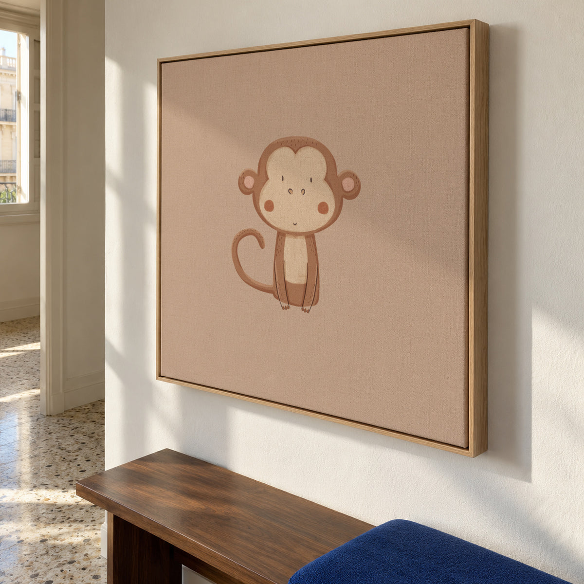 Monkey - Framed canvas in an interior