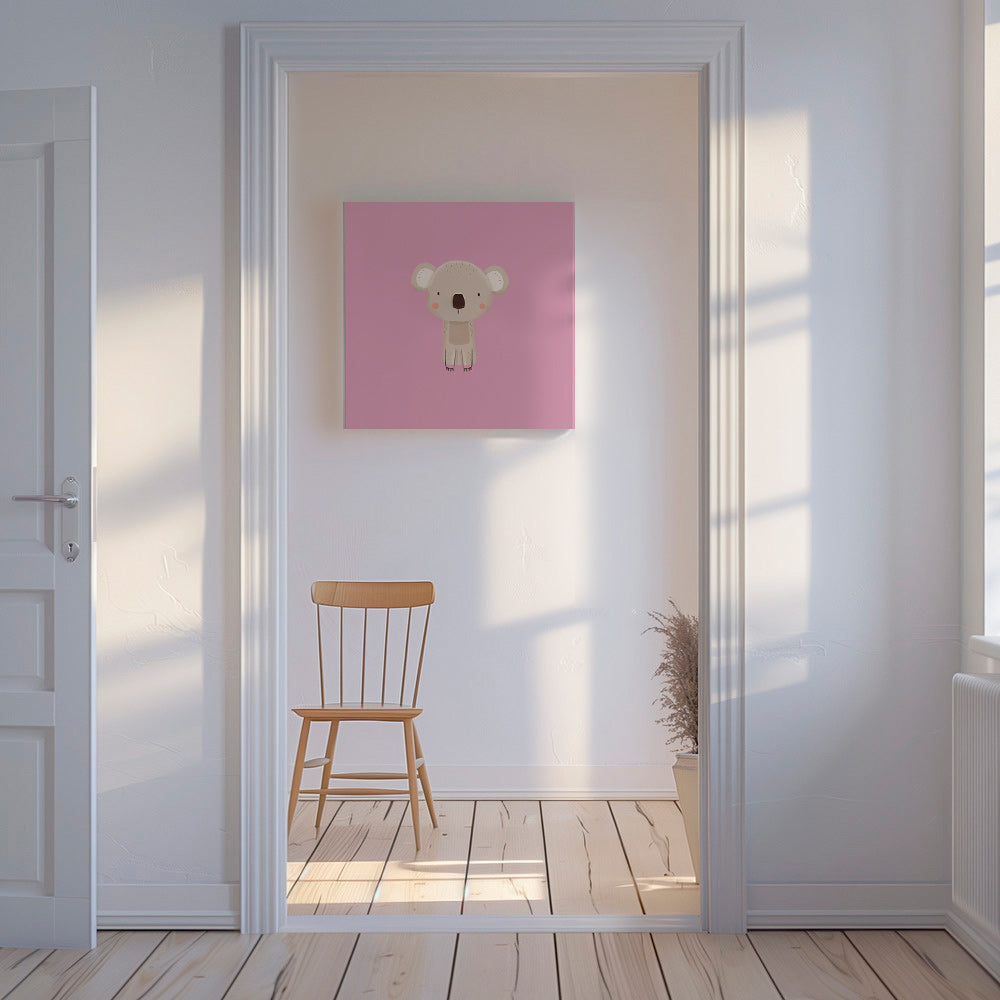 Stampa per bambini: koala rosa minimal
