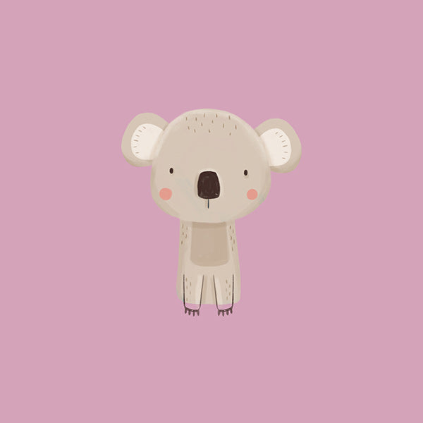 Stampa per bambini: koala rosa minimal