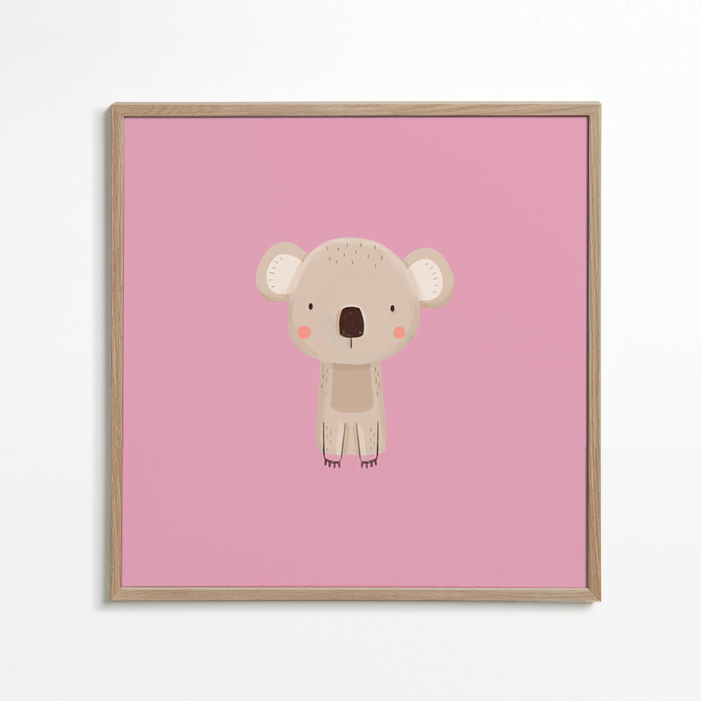 Stampa per bambini: koala rosa minimal
