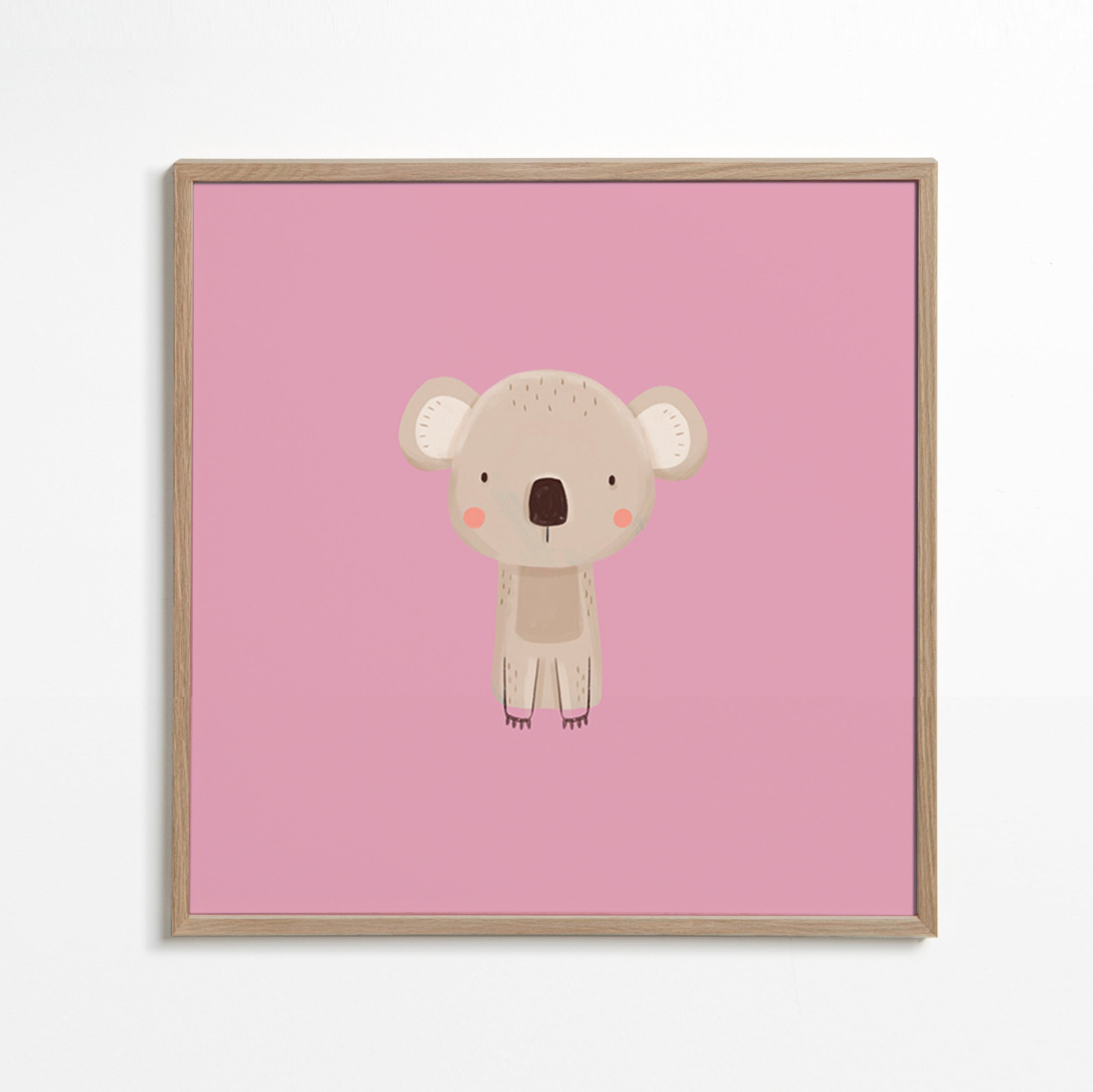 Stampa per bambini: koala rosa minimal