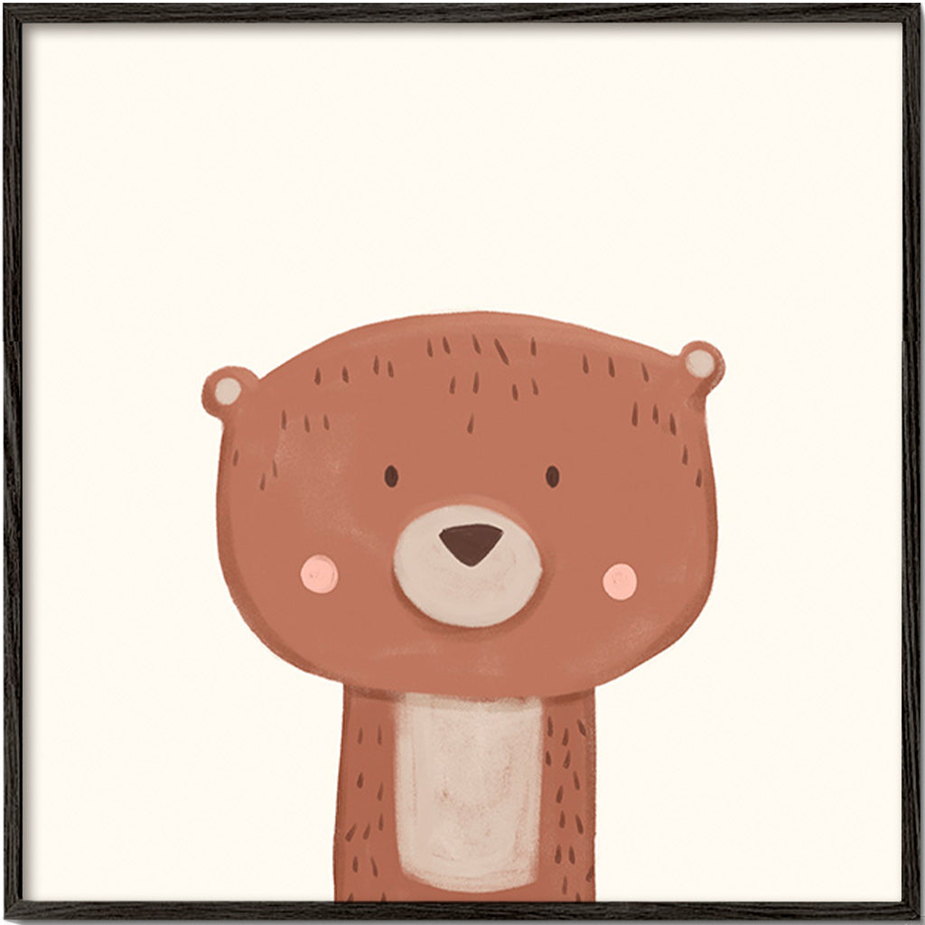 Stampa per bambini orso dolce su sfondo crema