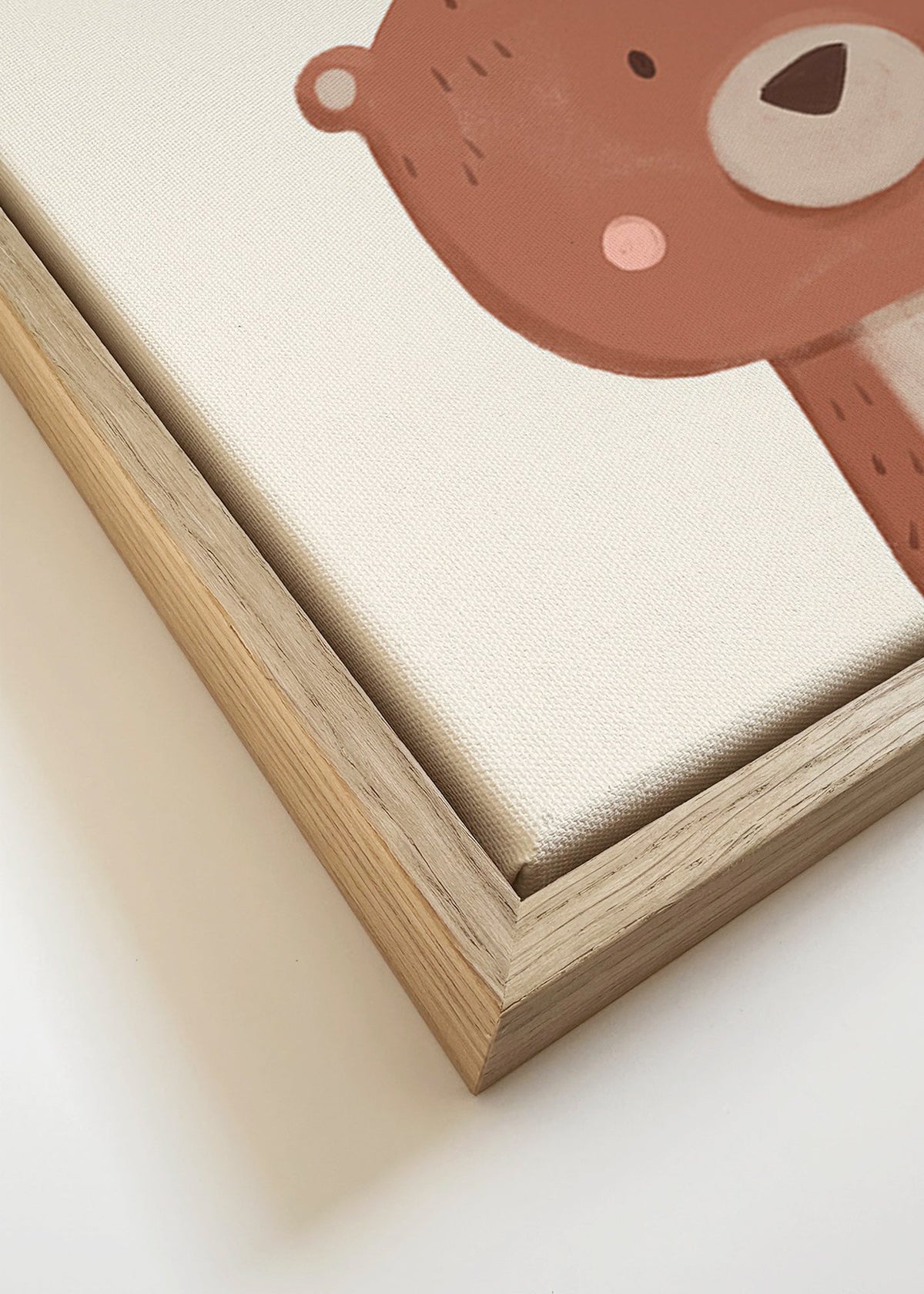 Stampa per bambini orso dolce su sfondo crema
