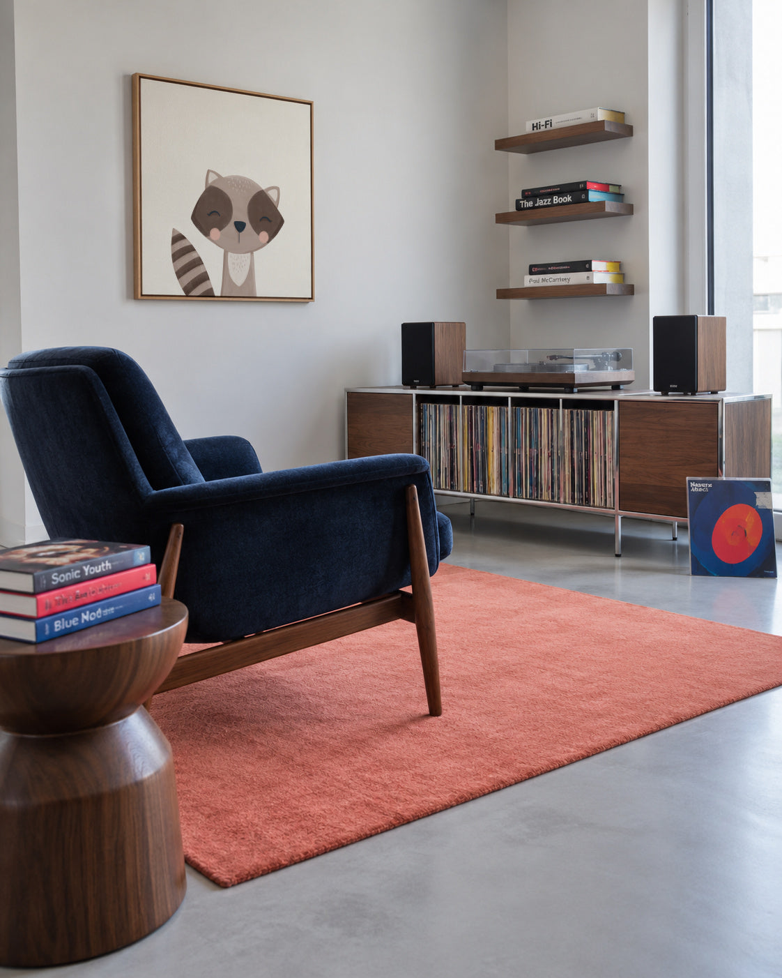 Sweet mapache - Framed canvas in an interior