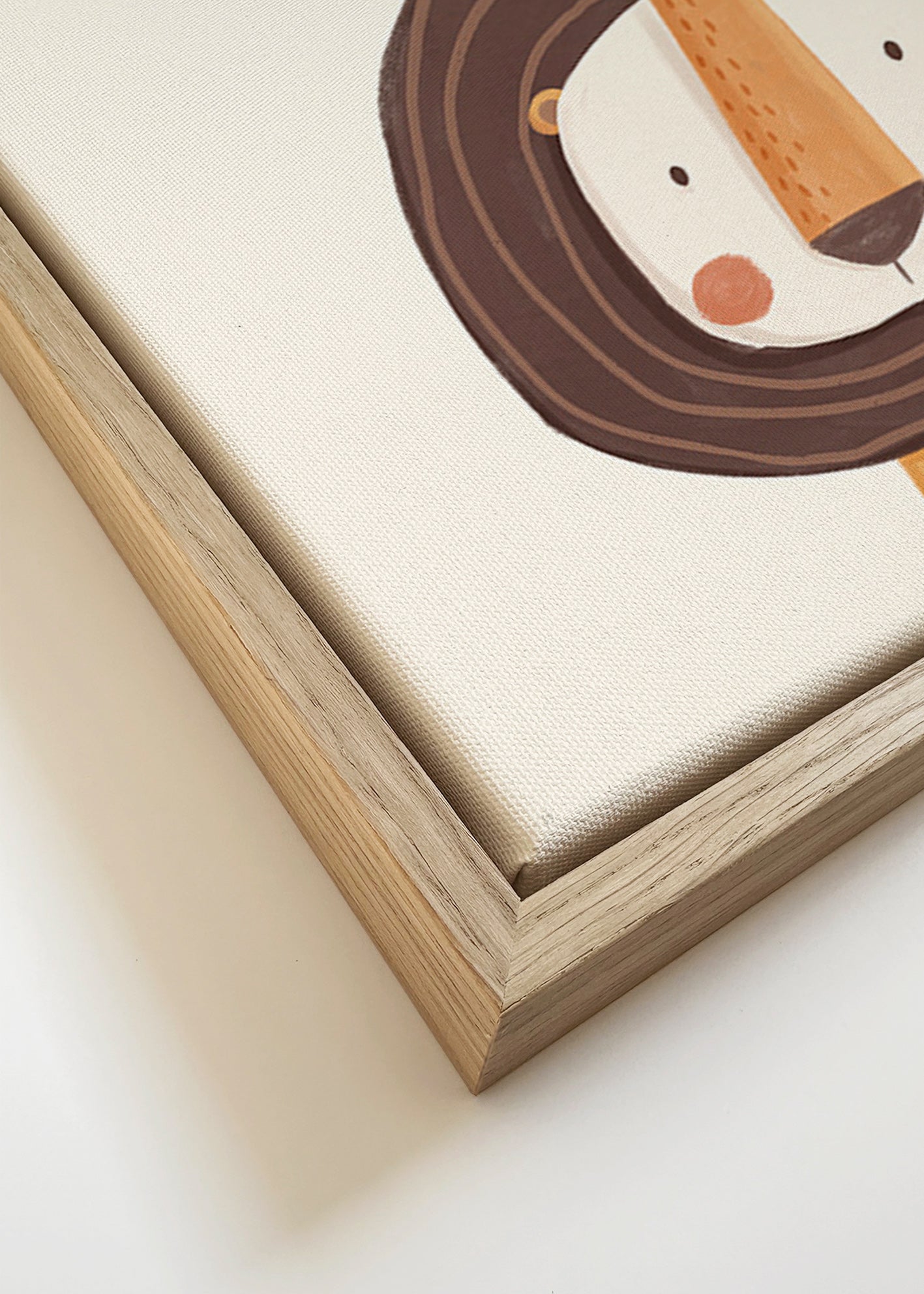 Stampa per bambini: leone sorridente in stile minimal