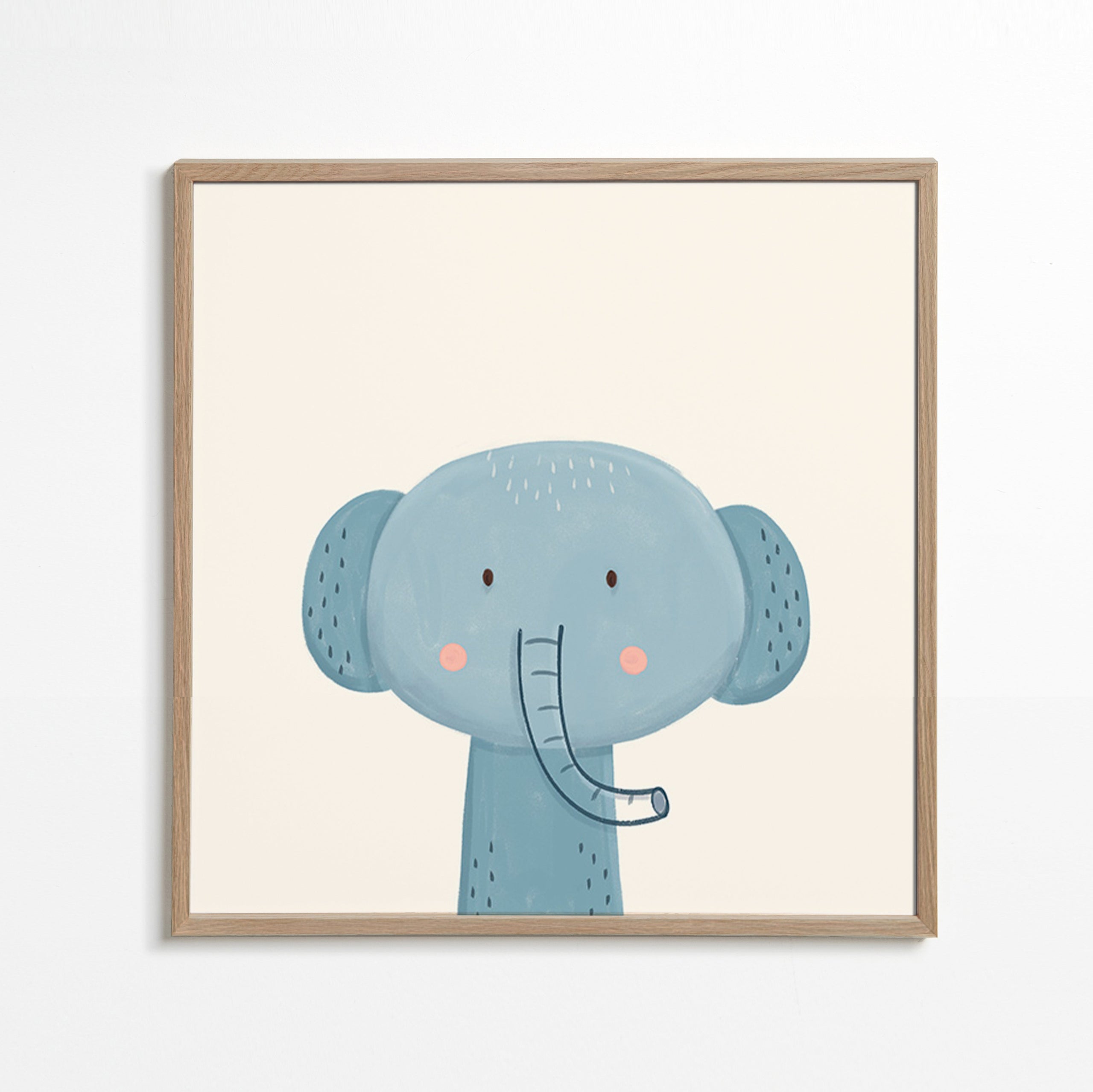Stampa per bambini elefante blu morbido