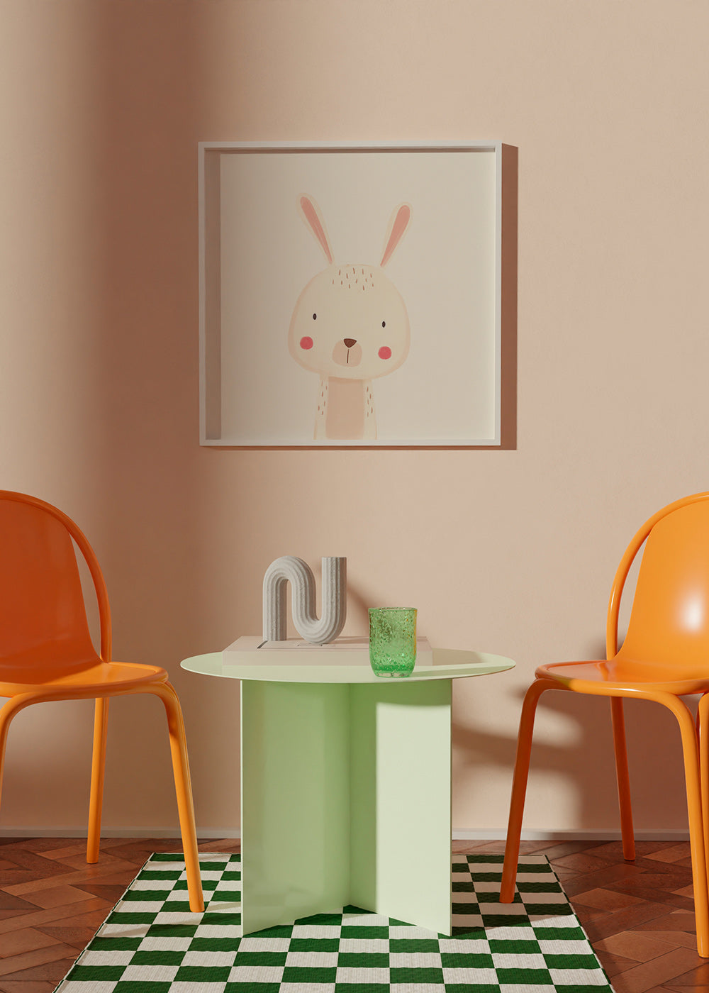 Stampa per bambini con coniglio tenero