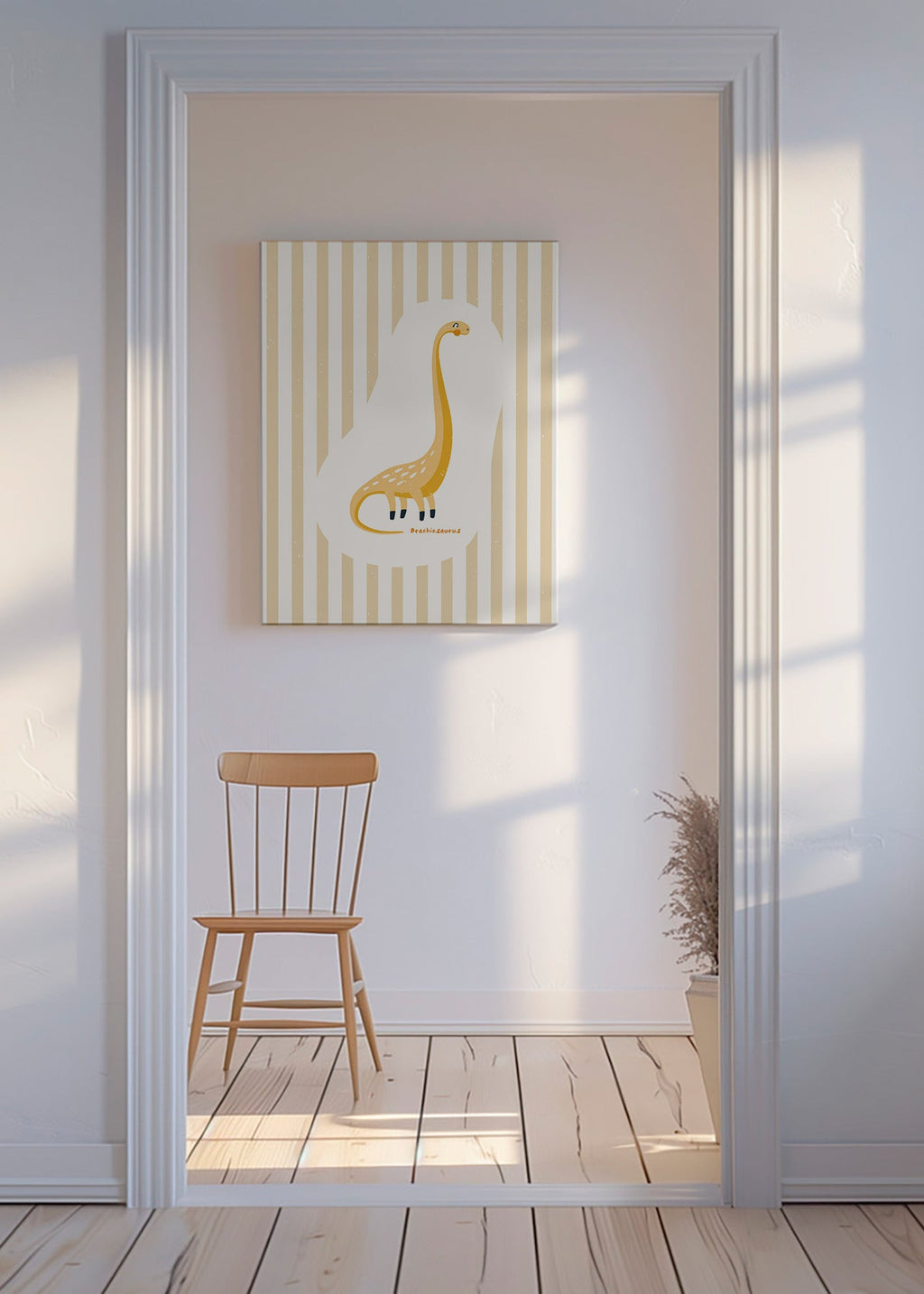 Stampa per bambini Brachiosaurus giallo