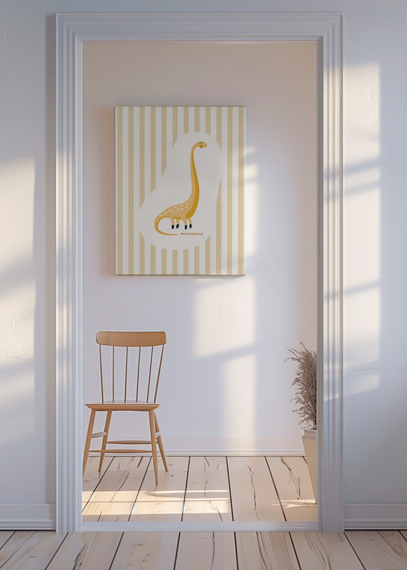 Stampa per bambini Brachiosaurus giallo