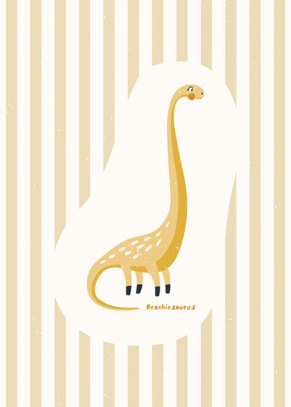 Stampa per bambini Brachiosaurus giallo
