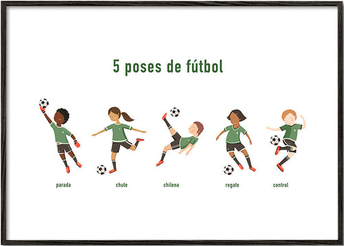 Arte sportiva con 5 pose di calcio