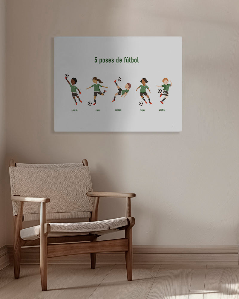 Arte sportiva con 5 pose di calcio