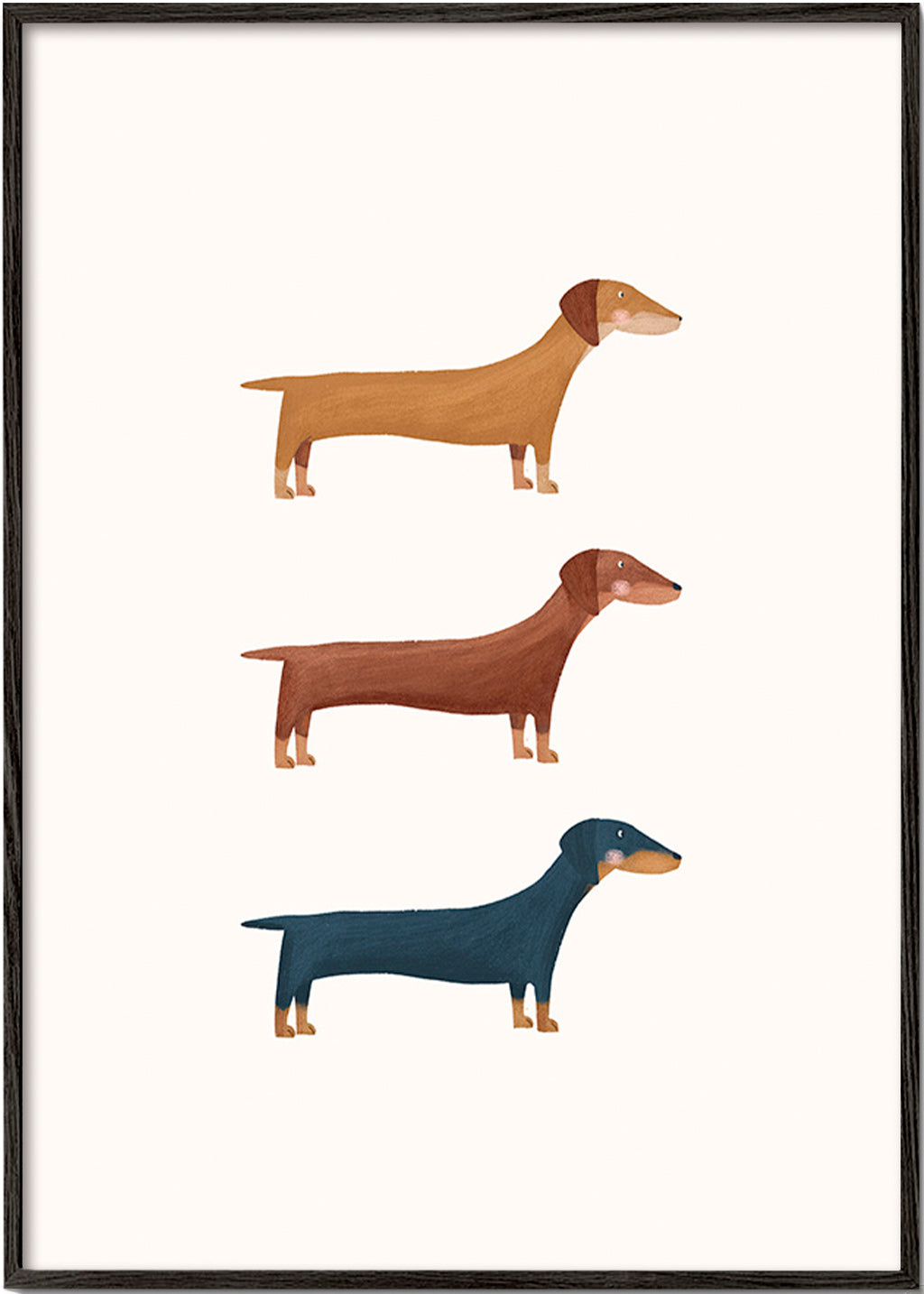 Quadro di bassotti minimalista