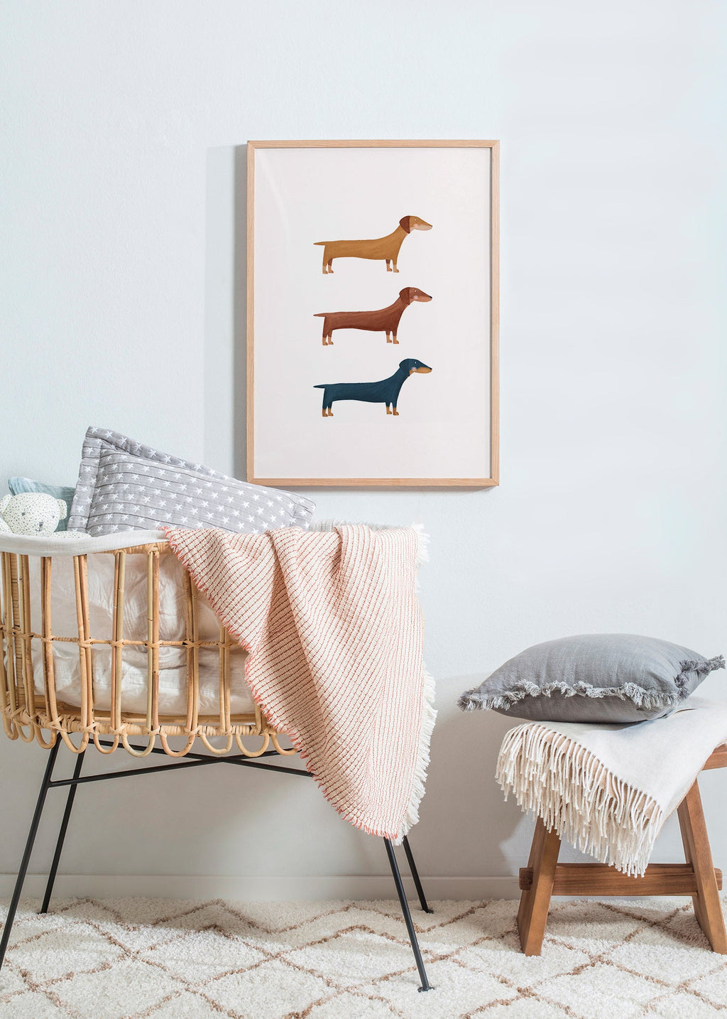Quadro di bassotti minimalista