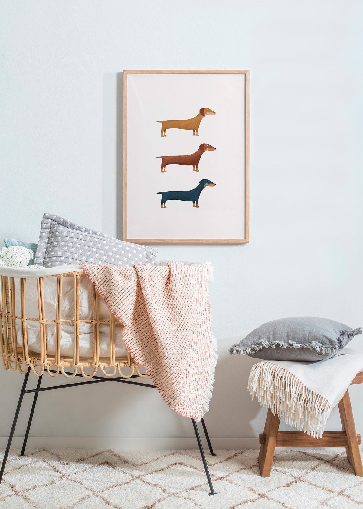 Quadro di bassotti minimalista