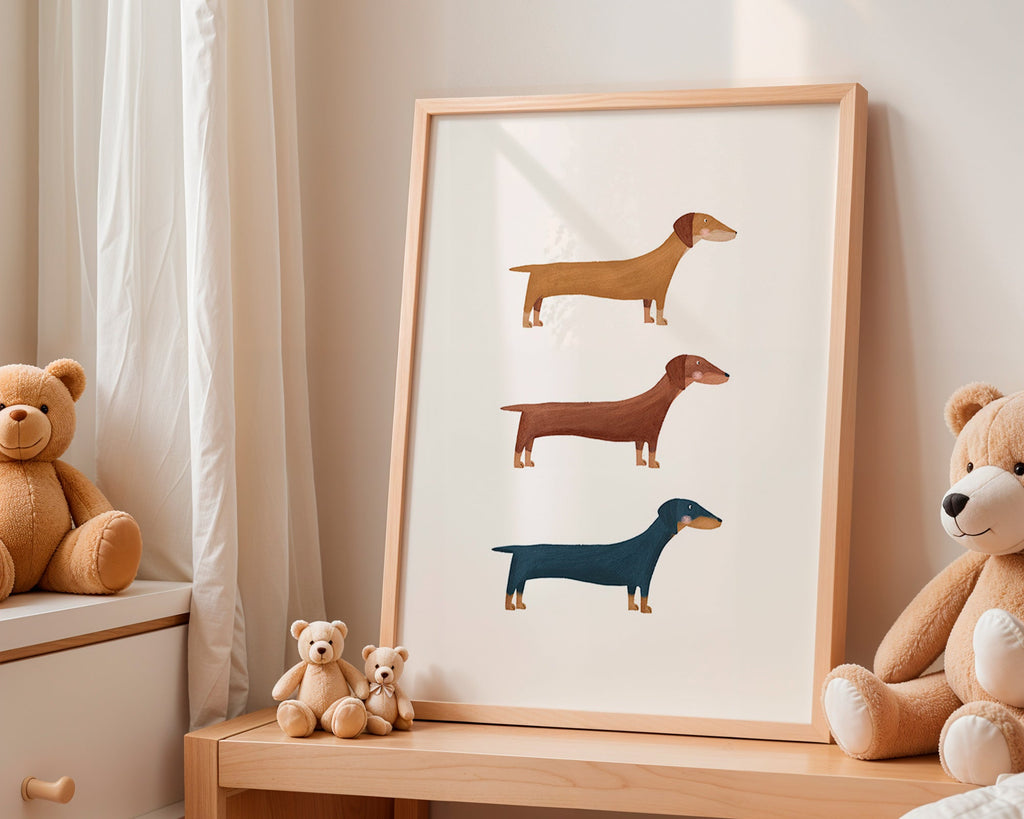 Quadro di bassotti minimalista