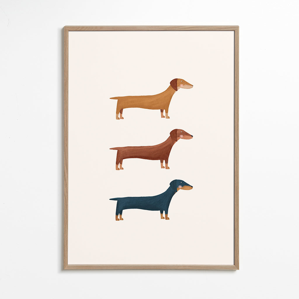 Quadro di bassotti minimalista