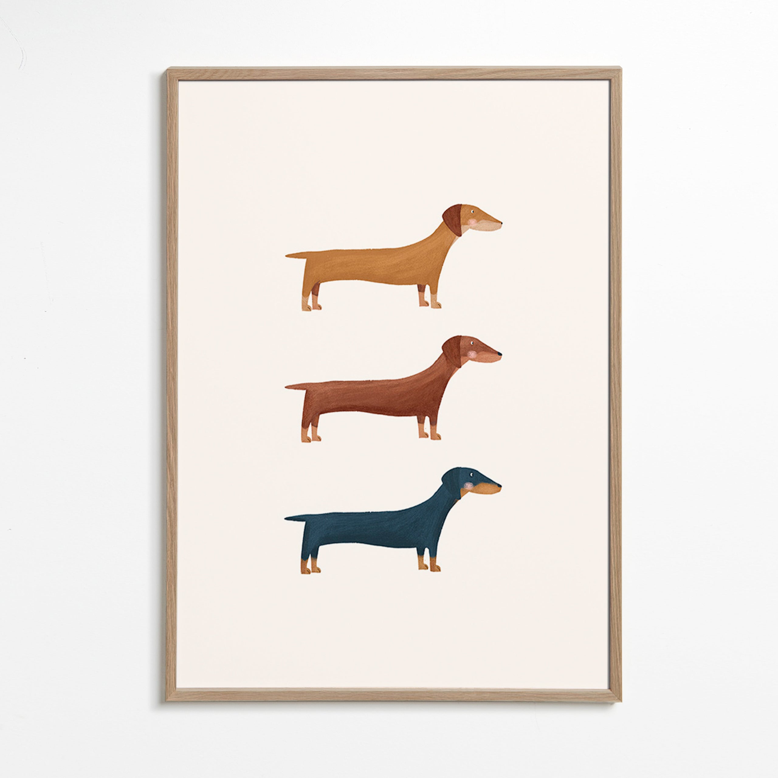 Quadro di bassotti minimalista