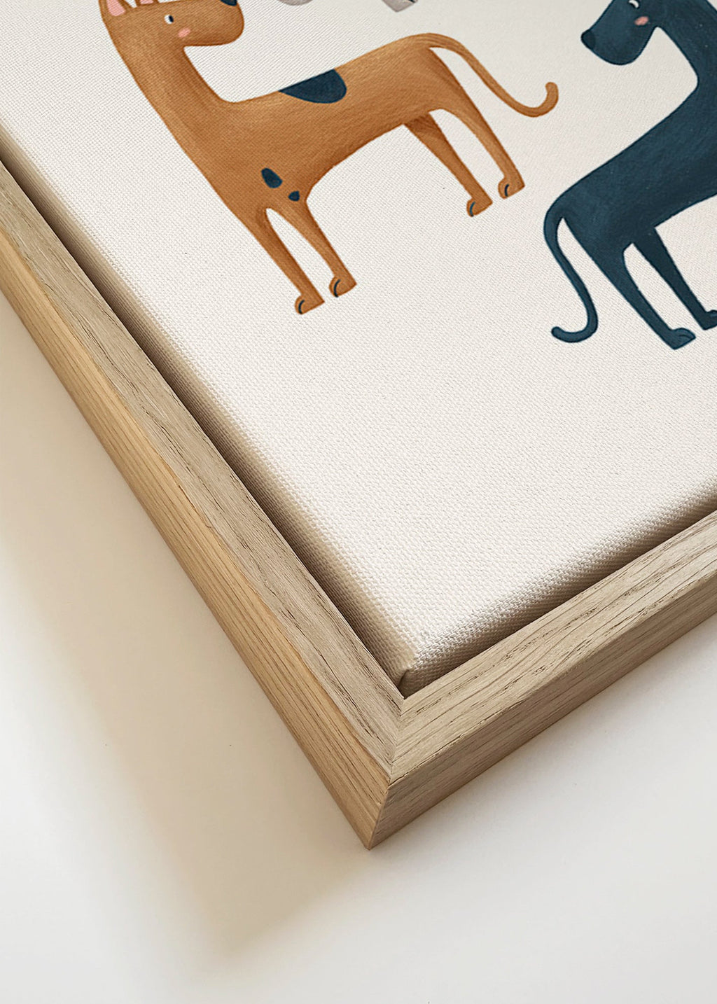 Quadro con tre cani illustrati