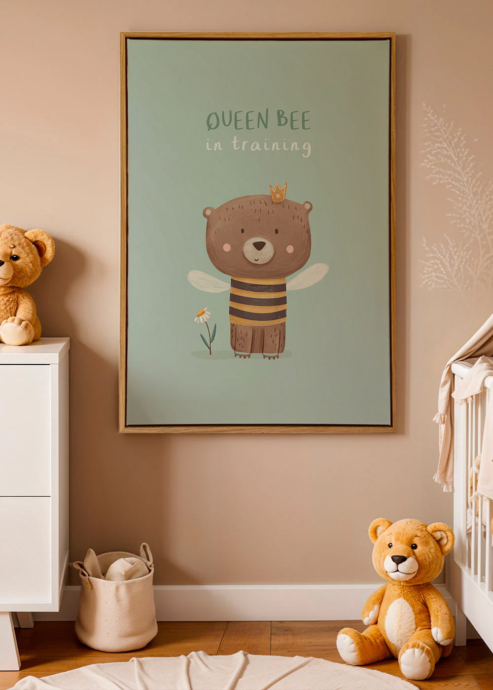 Stampa per bambini Orso 'Queen Bee' con corona