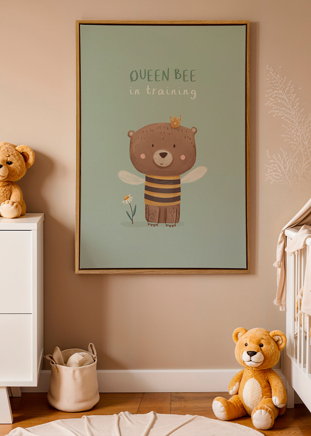 Stampa per bambini Orso 'Queen Bee' con corona