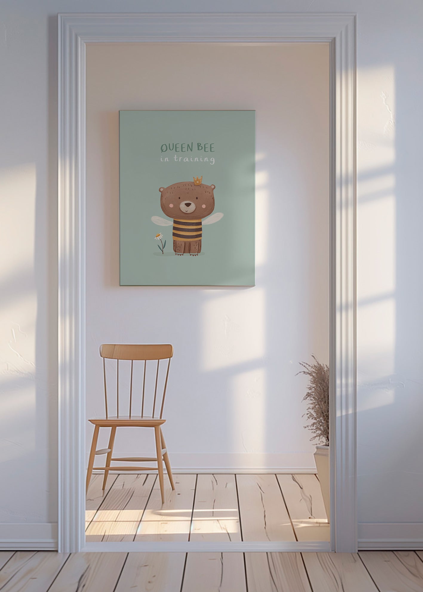 Stampa per bambini Orso 'Queen Bee' con corona