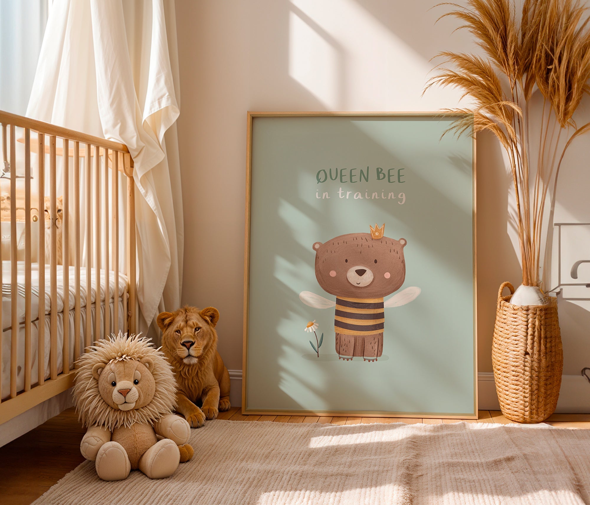Stampa per bambini Orso 'Queen Bee' con corona