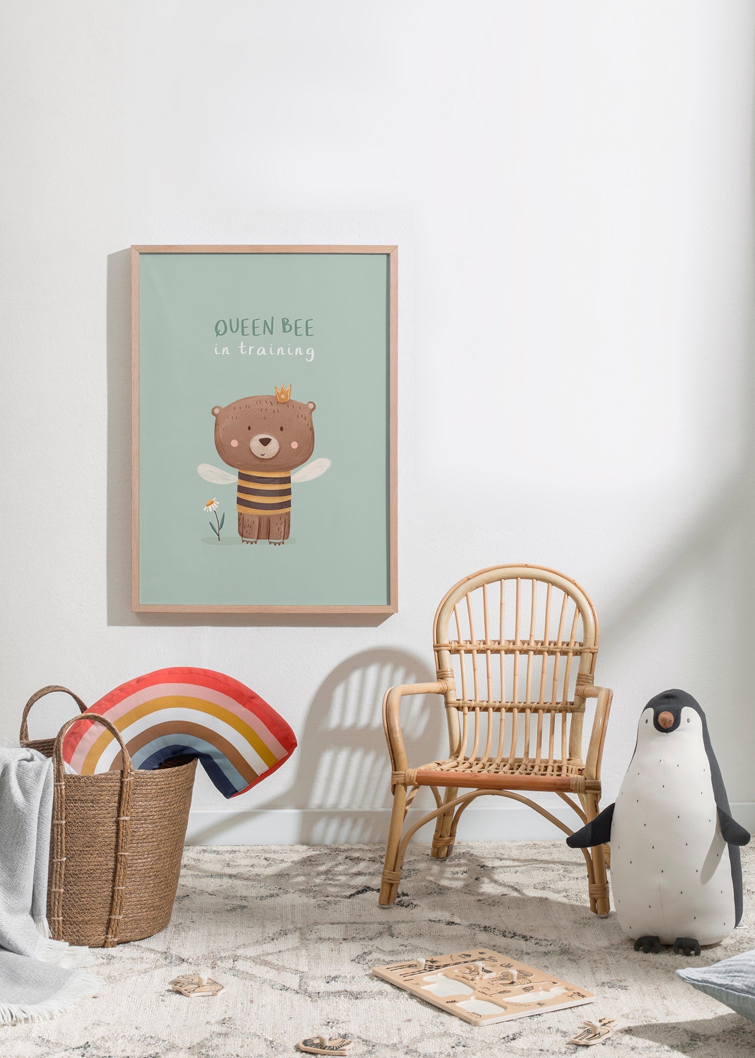 Stampa per bambini Orso 'Queen Bee' con corona