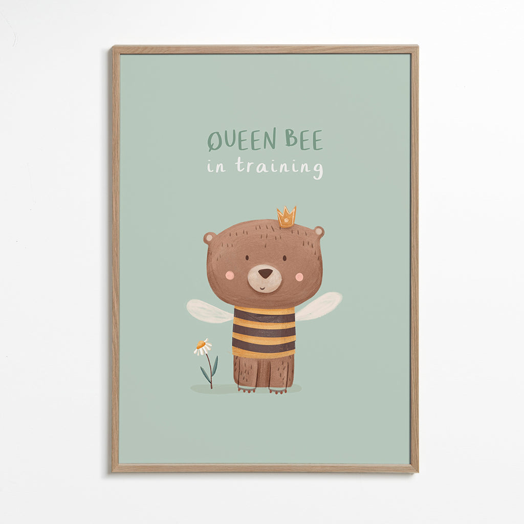 Stampa per bambini Orso 'Queen Bee' con corona