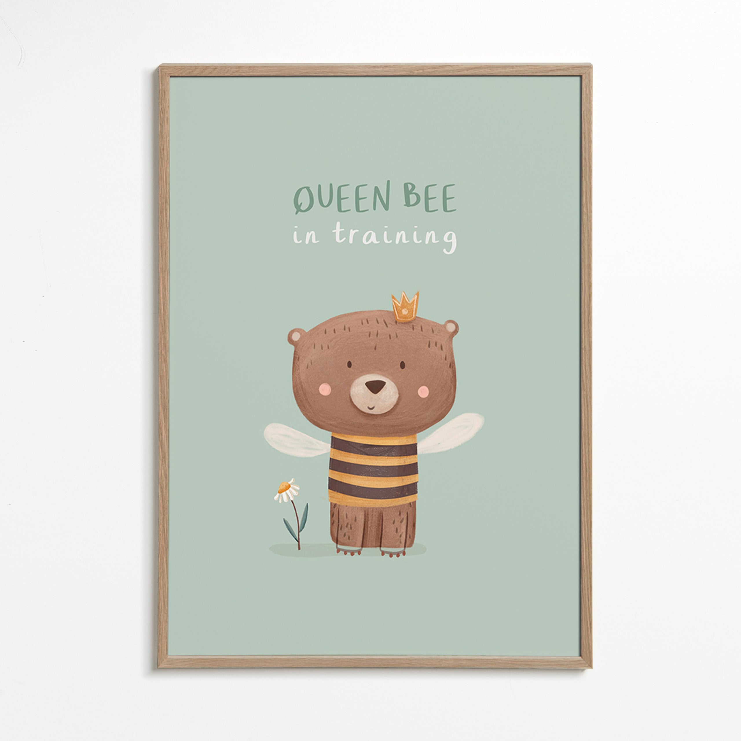 Stampa per bambini Orso 'Queen Bee' con corona