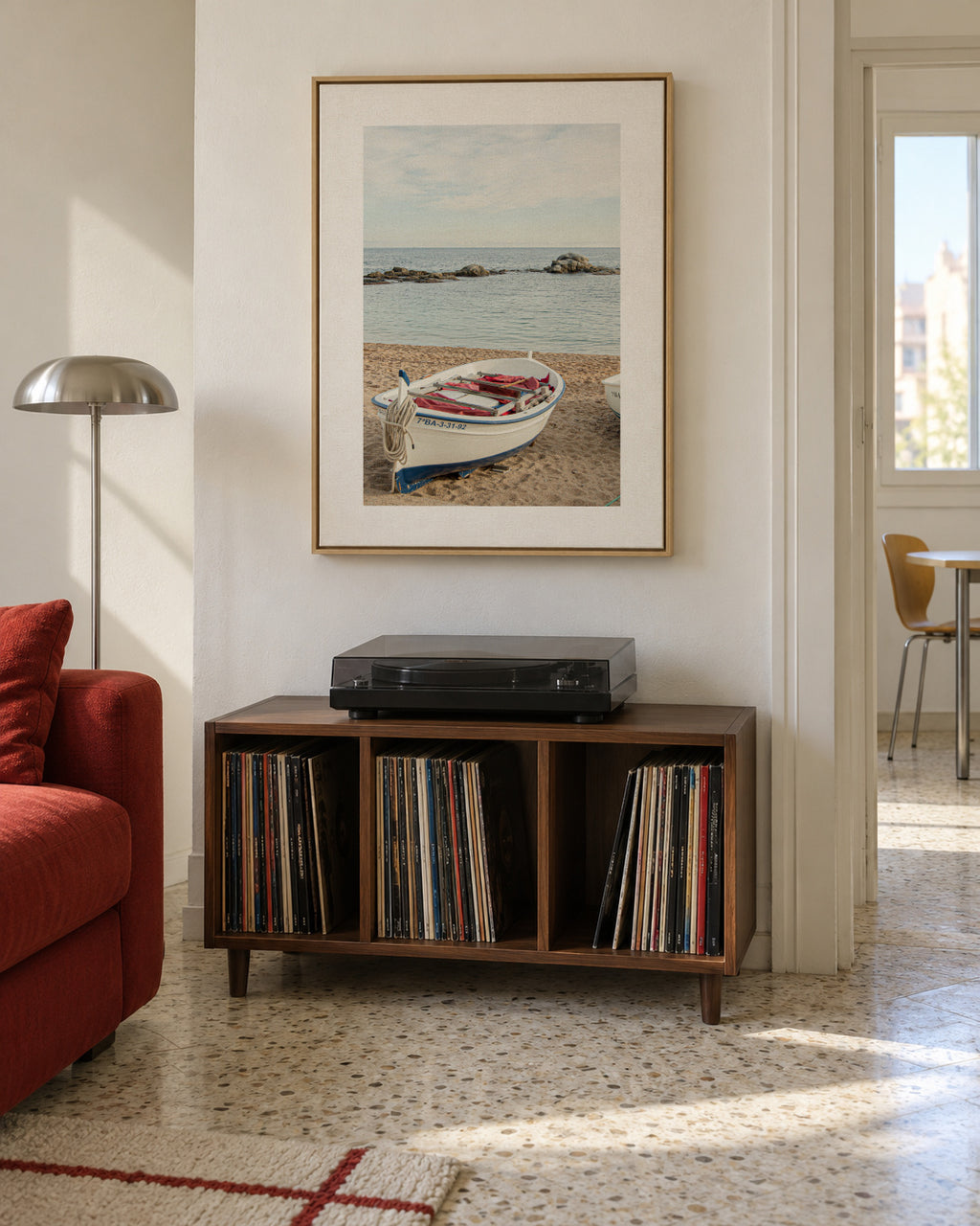 Costa Brava III - Framed canvas in an interior