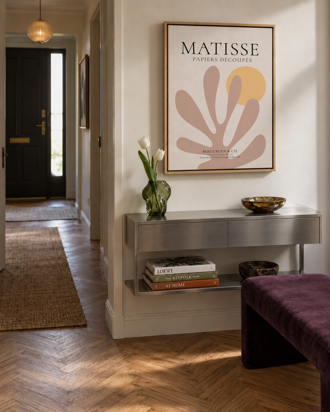 Henri Matisse papiers découpés XXI - Framed canvas in an interior