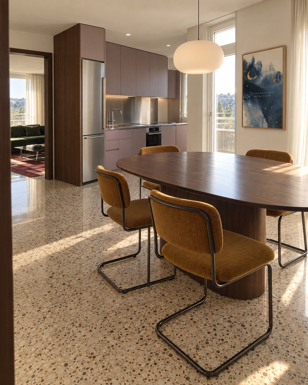 Inspirational Stars poster universe - Framed canvas in an interior
