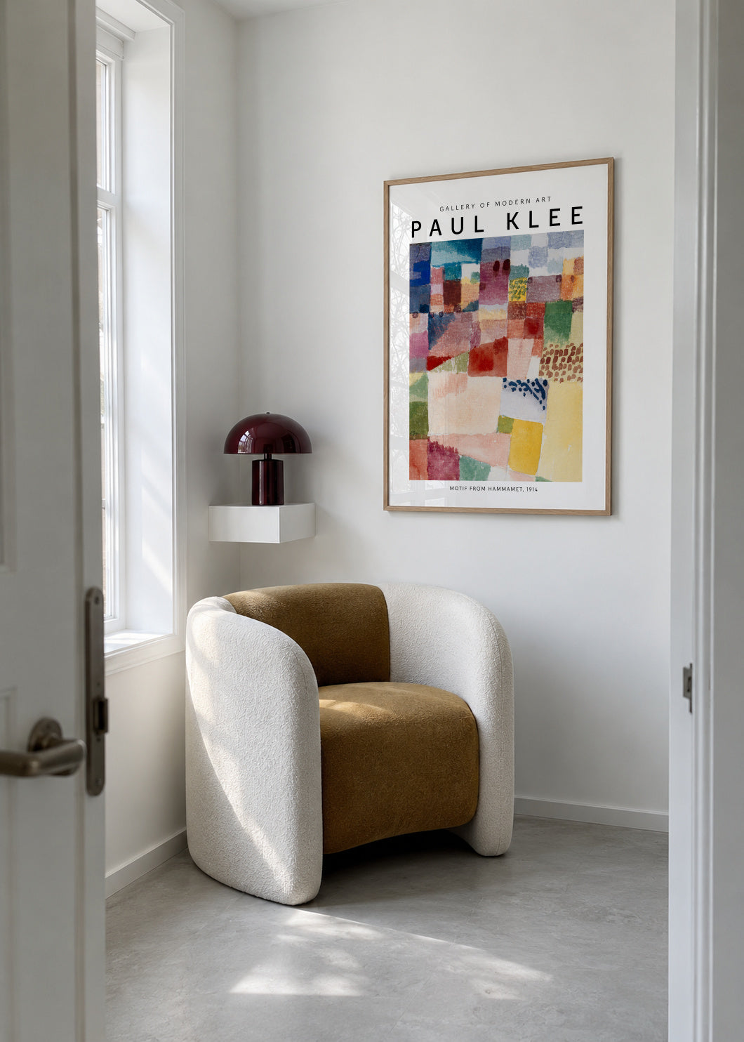 Paul Klee, MOTIF FROM HAMMAMET, 1914 - Framed poster in an interior