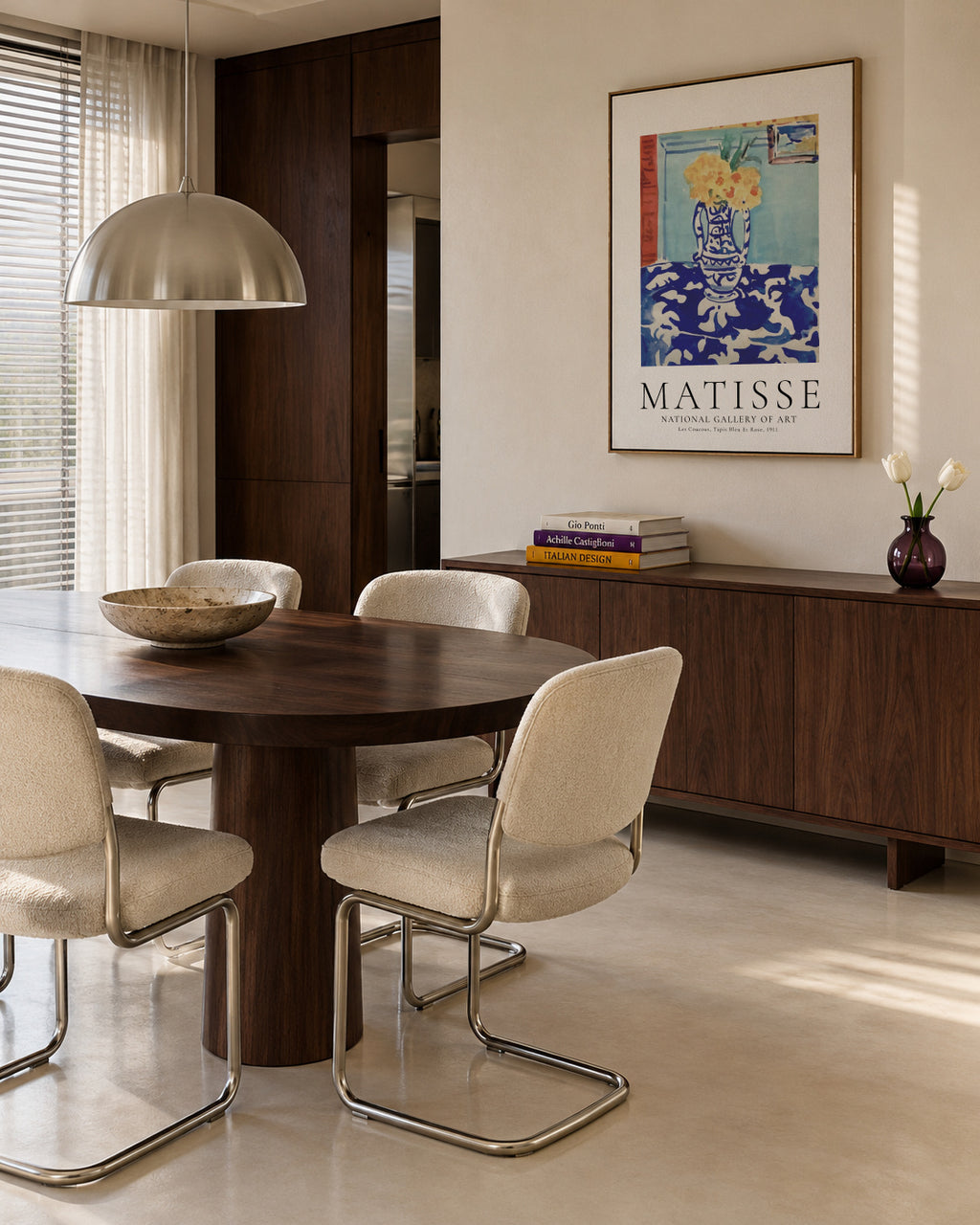 Henri Matisse Les Coucous, Tapis Bleu Et Rose, 1911 - Framed canvas in an interior
