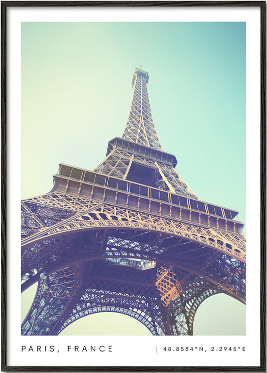 Paris France coordinates poster