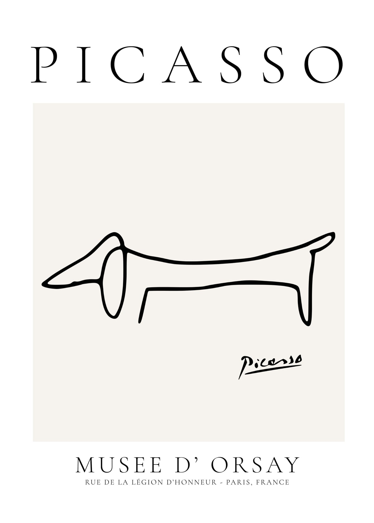 Pablo Picasso Animals Drawing Dog - Obra sin marco