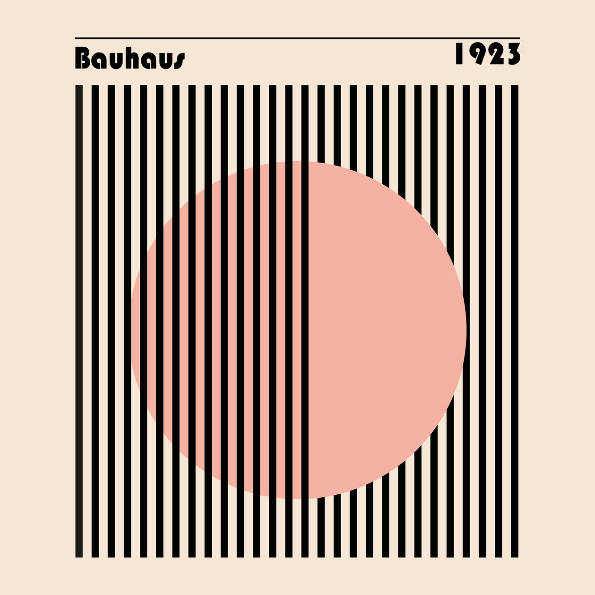 Bauhaus Pink Circle II - Unframed art print