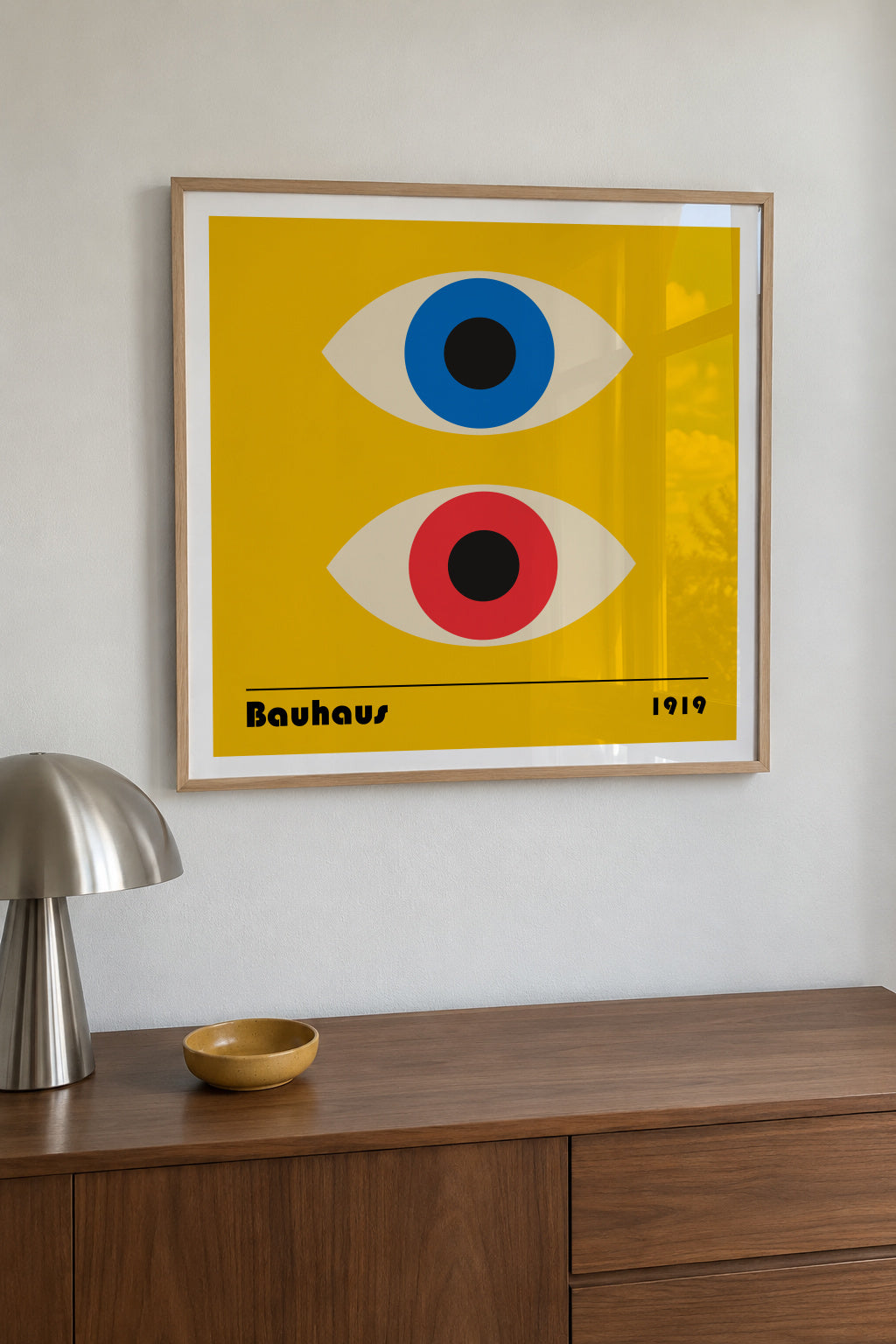 Bauhaus Eyes II - Framed poster in an interior