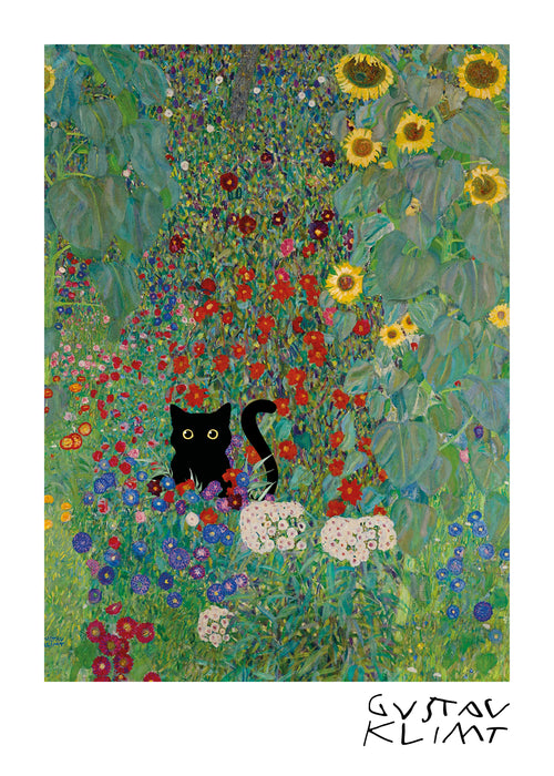 Gustav Klimt Garden Cat Print - Obra sin marco