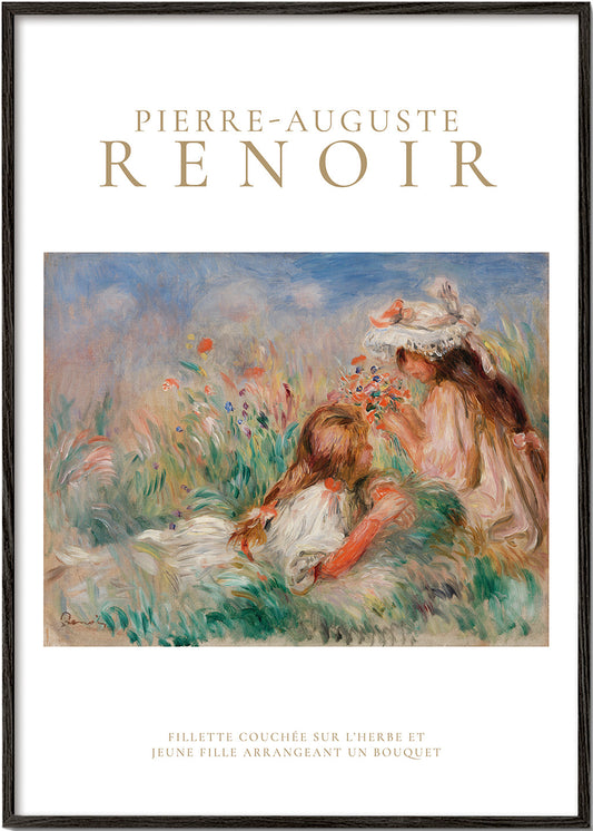 Girls in the Grass Arranging a Bouquet by Pierre-Auguste Renoir