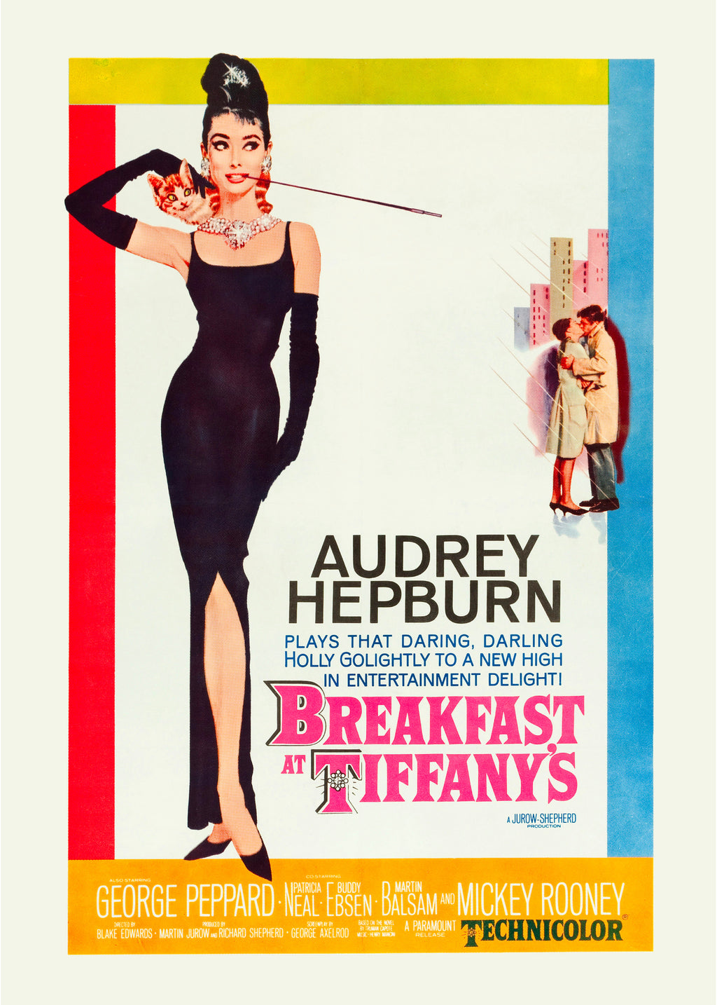 Audrey Hepburn Breakfast at Tiffanys 1961 film poster - Unframed art print