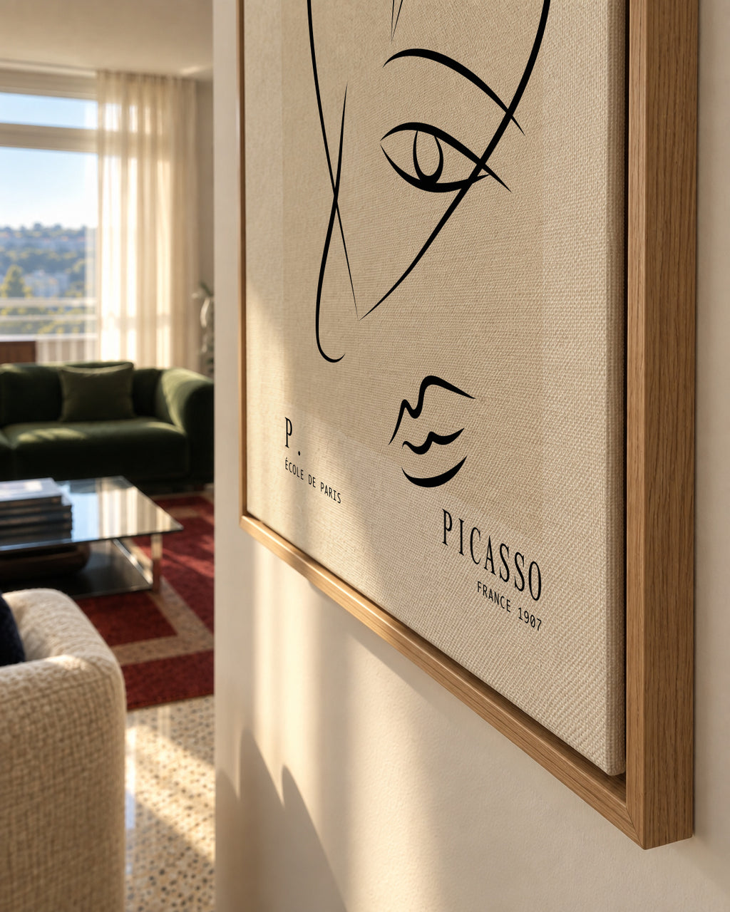 Picasso Ladies of Avignon sketch Poster - Framed canvas detail