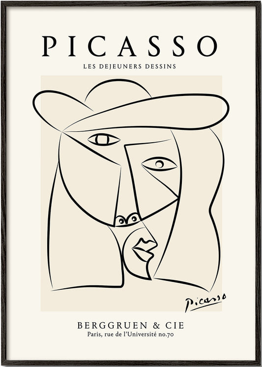 Picasso Woman in a Hat Sktech Poster
