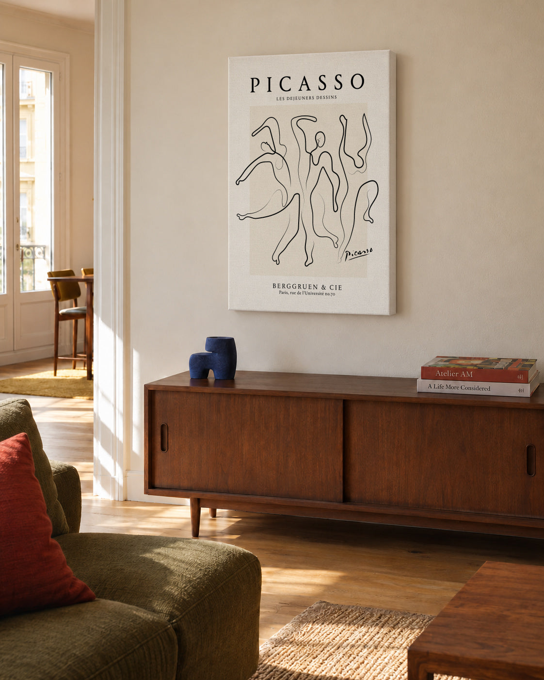 Pablo Picasso The Three Dancers Sktech poster - Unframed canvas in an interior