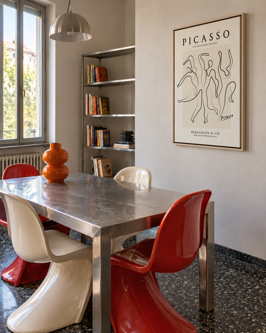 Pablo Picasso The Three Dancers Sktech poster - Framed canvas in an interior