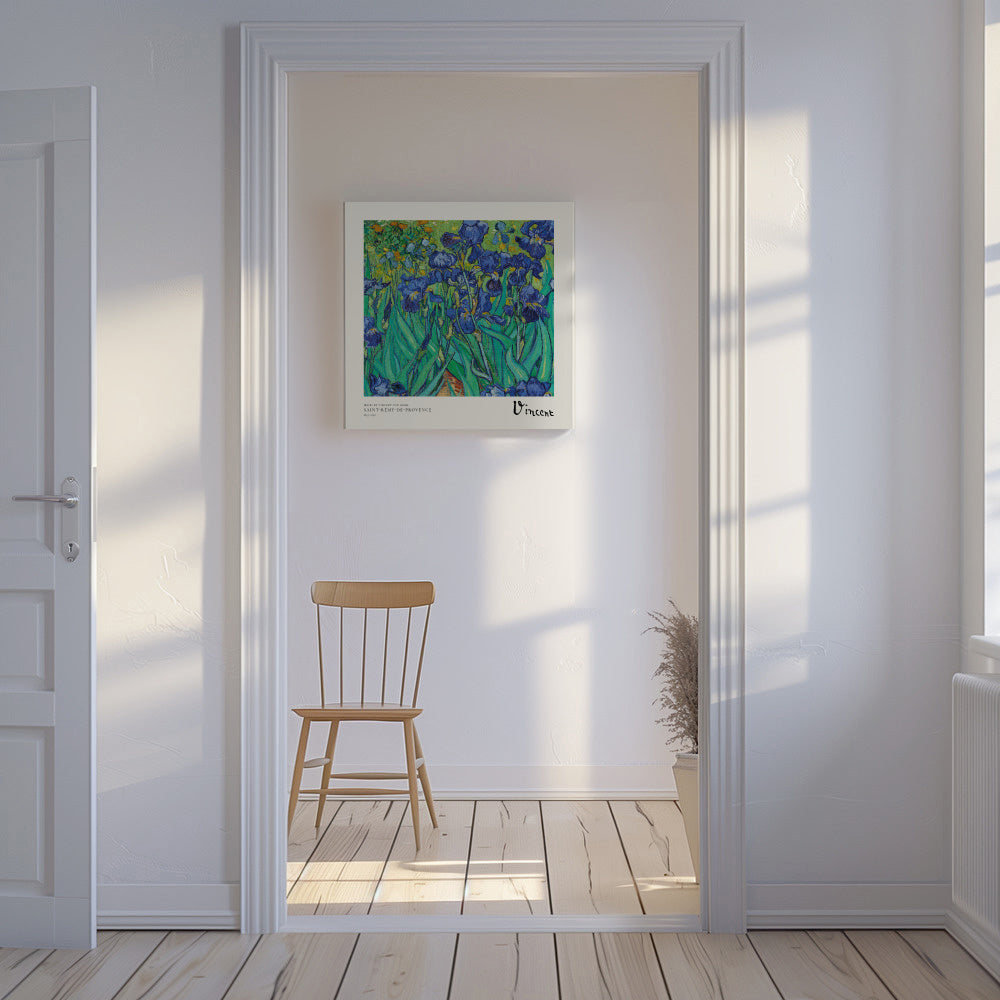 Irises by Vincent van Gogh - Square - Unframed canvas in an interior